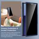Maxdara for Samsung Z Fold 7 Case, with Privacy Tempered Glass Screen Protector, Support Wireless Charging Protective Phone Cover for Samsung Galaxy Z Fold 7 (Blue)