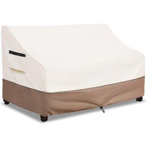 Outdoor Furniture Covers Waterproof 3 Seater Outdoor Couch Cover, 76W x 32.5D x 33H Inches Patio Furniture Covers (Beige)