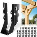 25 Pcs Black 2x6 Joist Hanger,LU26 18 Gauge Double Shear Face Mount Joist Hanger,Hurricane Ties for Rafters Tie Brackets Great for Floor Deck and Ceiling Joists