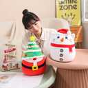 Christmas Santa Claus Plush Toys, Santa Claus Stuffed Animal Wearing Xmas Trees Hat, Christmas stuffy Creative Party Decor Gift for Kids, Girls, Baby