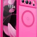 CANSHN Magnetic for Google Pixel 10 Pro Case(6.3 Inch), Upgraded [Full Camera Protection] [Compatible with Magsafe] [Translucent Matte] Shockproof Protective Phone Cover, Hot Pink