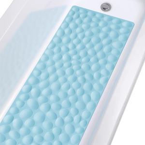 Non-Slip Bathtub Mat OTHWAY Soft Rubber Bathroom Bathmat with Strong Suction Cups (Lake Blue, 16x40 inch)