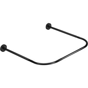 uxcell Stretchable Shower Curtain Rod Rack, Stainless Steel U Shaped Shower Curtain Rod No Drill for Bathroom Bathtub, 80cm/31" Width, Black