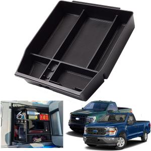 2024 2025 F150 Console Tray Center Console Organizer Tray for 2025 2022 2023 2024 Ford F150 Raptor Center Armrest Storage Box for Ford F150 2022 Accessories Armrest Storage Box (See Picture 2 & 3) (big)