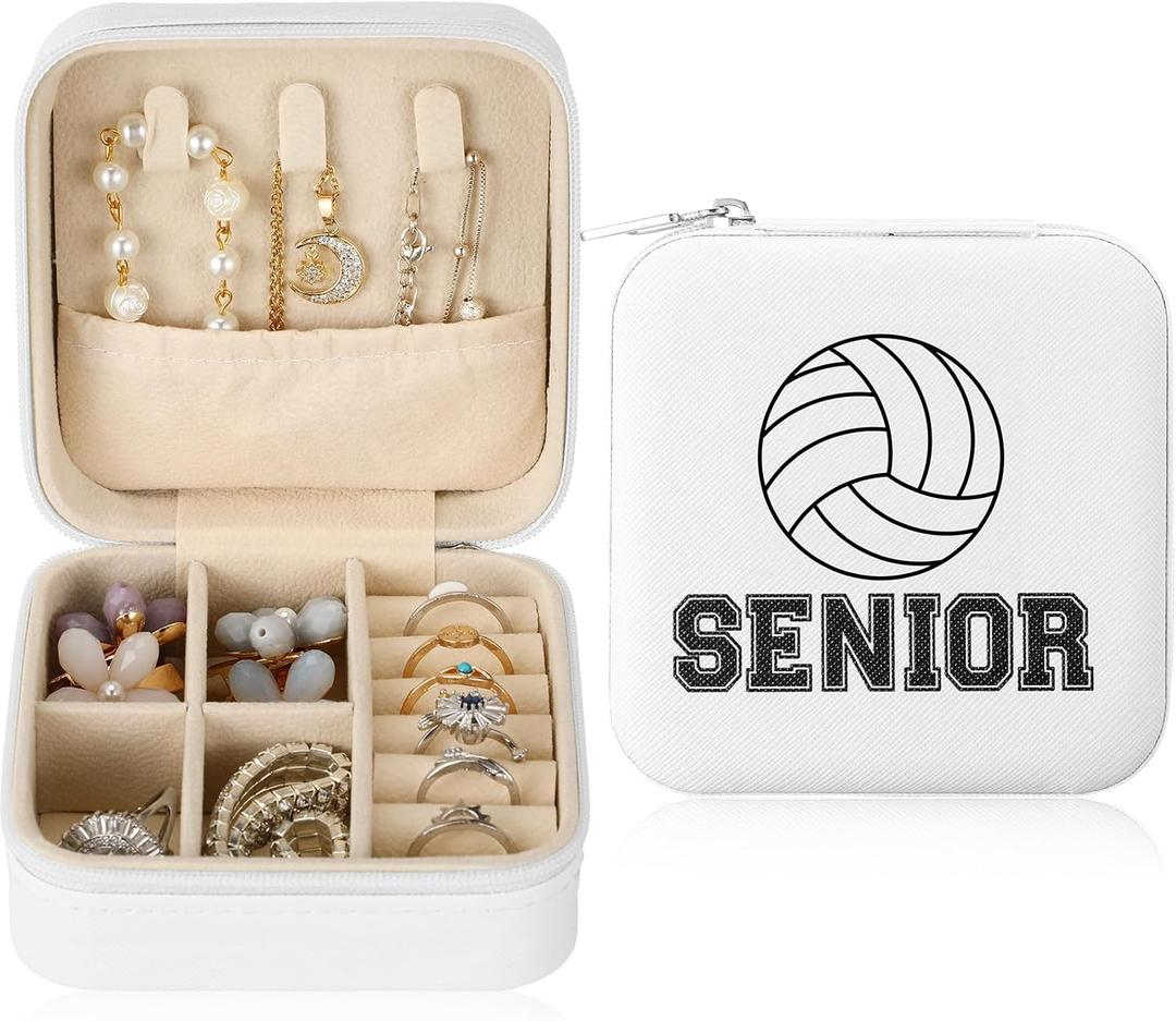 Kenning Volleyball Mini Travel Jewelry Case Volleyball Stuff Jewelry Organizer Gift for Christmas Sports Team Player Coach Girl