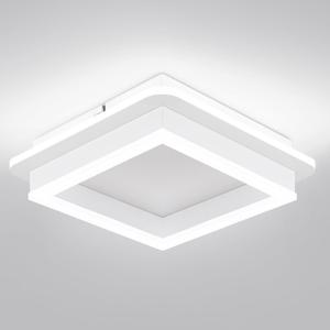 CANEOE 24W Square Hallway Light, Modern Flush Mount Led Ceiling Light,White Acrylic Close to Ceiling Lights for Bedroom Dining Room Kitchen Balcony Bathroom Aisle Ceiling Lamp (Cool White,6000K) (1 Pack)