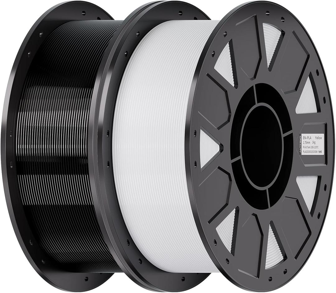 Creality Ender PETG 3D Printer Filament 1.75mm 2KG (4.4bs), High Precision, Strong Toughness, Odorless, Better Flow, Moistureproof 3D Printing Ender PETG Filament, Black & White