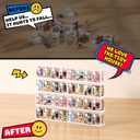 WINKINE Acrylic Display Bitty Protector Case Compatible with Funko Bitty Pop, Clear 32 Slots Figure Display Shelf for Countertop & Wall-mount, Mini Collection Case, Figure Holder Stand, 2 Pack(Clear)