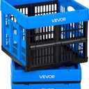 VEVOR Plastic Collapsible Storage Bins, 25L 3 Packs, Stackable Folding Storage Crates with Handles, Holds 22 lbs Per Bin, Foldable Heavy Duty Containers, Space-Saving Baskets, for Home Organizing