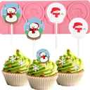 3 x 4-Cavity Christmas Chocolate Lollipop Fondant Mold, Christmas Snowman Silicone Mold, Practical Baking Supplies, for DIY Candy Biscuits Cupcake Toppings Flower Paste Dough Clay Resin Pendants