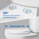 Hibbent Premium Round Toilet Seat with Cover Quiet Close, One-Click to Quick Release, Easy Installation Non-Slip Seat Bumpers, Slow Close Toilet Seat and Cover, Easy Cleaning-White Color