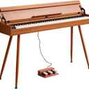 Digital Piano 88 Key Weighted Keyboard,Full-Size Desk Progressive Hammer-Action Electric Piano For Beginners, With Sheet Music Stand, Pedal,Power Adapter, Headphone Mode, Usb-Midi (Brown)