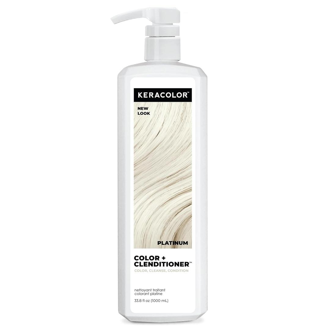Keracolor Color + Clenditioner 3-in-1 Color-Depositing Conditioner, Gentle Cleansing Conditioner Infusing Semi-Permanent Hair Color, 9 Shades, 33.8 Fl Oz