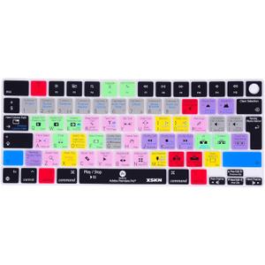 XSKN Premiere Pro Shortcuts EU Version Keyboard Silicone Skin Cover Fits for Apple Since 2021 Released MacBook Air MacBook Pro 13.6 15.3 14.2 16.2 Inch with M1 M2 M3 M4 Chip and Touch ID