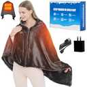 Portable USB Heated Blanket, 59" x 33.5" Soft & Comfortable Heated Blanket Shawl for Indoor Outdoor Cordless Fast Heating with 3 Heat Levels