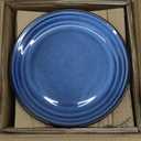Hasense Dessert Plates Set of 4, 8 Inch Porcelain Salad Dinner Plates Set for Kitchen, Flat Serving Dishes for Appetizer, Pasta, Side Dish, Snack, Microwave and Dishwasher Safe, Blue