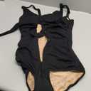 SHAPSHE Women's Tummy Control Swimsuit One Piece Slimming Bathing Suit Cutout Tie Knot Front Bikini Push Up Swimwear (Black) S