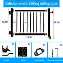 4FT Wide Galvanized Steel Deck Gate Kit Fits 36" H Railings, Cut-to-Fit Black Textured Finish Outdoor Gate with Latch & Hinges for Deck, Patio, Garden, Courtyard, Porch