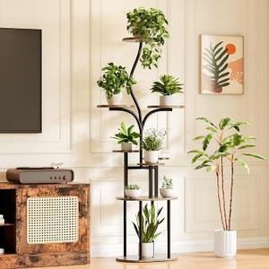 Qmetalart Plant Stand Indoor, 8 Tier Metal Flower Rack with Round Shelves, Modern Display Shelf for Living Room, Balcony, Bedroom – Stable & Space-Saving for Plant Lovers & Home Decor Qmetalart Plant Stand Indoor, 8 Tier Metal Flower Rack with Round Shelves, Modern Display Shelf for Living Room, Balcony, Bedroom – Stable & Space-Saving for Plant Lovers & Home Decor