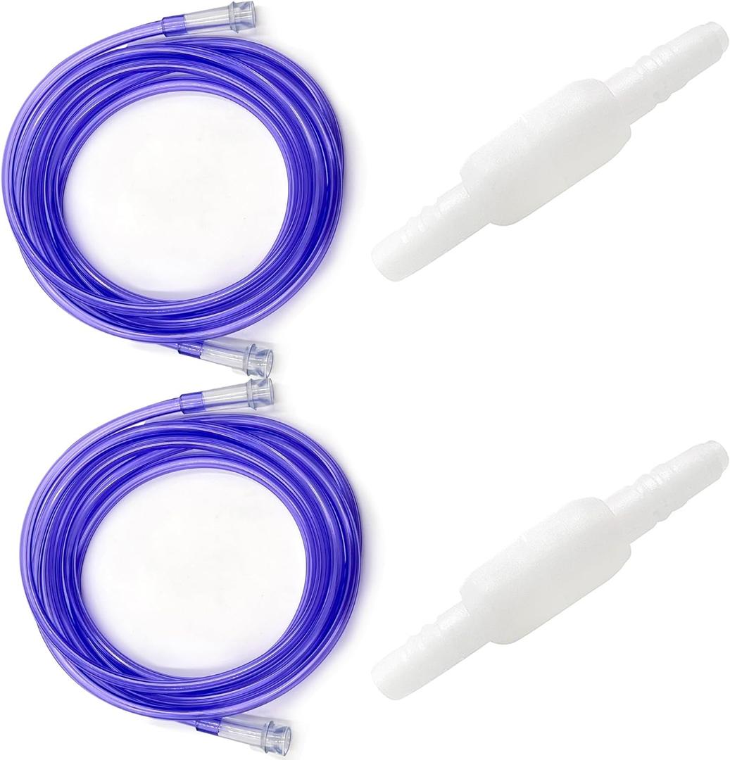 ResOne 2pk 25Ft Oxygen Supply Tubing - Swivel Connectors, Crush Resistant - 360 degree rotation, for Nasal Cannulas, Cannula Nasal Tubing, Oxygen Concentrator - Purple