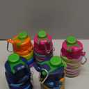 5 Pack Collapsible Water Bottles 17 oz Silicone Portable Lightweight Foldable Water Bottle with Carabiner Leakproof Reusable for Travel Camping Hiking Cycling Sport Outdoor(Rainbow)