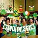 St. Patricks Day Decorations Set- Saint Patricks Day Hanging Swirls, Lucky Green Clover Hanging Banners, Saint Patrick's Day Decor, Shamrock Hanging Ornaments, Irish Party Favors Indoor Outdoor
