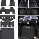 Floor Mats for 2015-2020 Chevy Chevrolet Suburban/GMC Yukon XL 7 Seats (2nd Row Bucket Seats) with Trunk Mat & Backrest Mat,TPE All Weather Protection Custom Fit Car Accessories Full Set