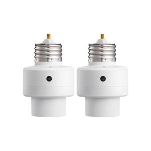 DEWENWILS Light Sensor Socket, Dusk to Dawn Light Bulb Sockets with Timer, 360 Sensor Rotation, E26/E27 Light Socket Adapter for Porch Light, Wall Light, 2 Pack