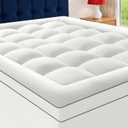 King Size Mattress Topper for Back Pain, Extra Thick Pillow Top Mattress Pad with 1000GSM Down Alternative Filler, Cooling Breathable Plush Bed Topper Protector Cover (8-21" Deep Pocket)