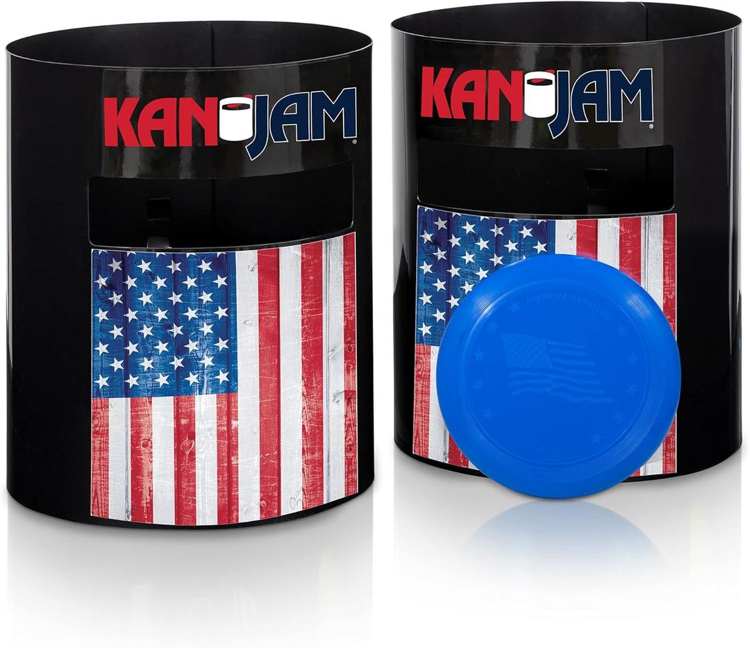 Kan Jam Original Disc Toss Game - American Made Outdoor Game for The Backyard, Beach, Park, Tailgates - ESPN, OCHO, & USA Flag Designs