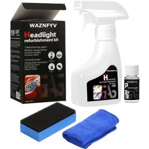 Headlight Restoration Kit, Automotive Headlight Cleaner Oxidized and Yellowed Head Light Restoring Kit for All Vehicle Types (400, Grams)