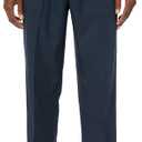 Amazon Essentials Men's Classic-Fit Expandable-Waist Pleated Dress Pant (36W x 28L, Navy)