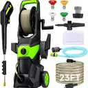 Electric Pressure Washer, 2.4 GPM High Power Washer with 4 Nozzles Set & Foam Cannon, Power Washer for Driveways, Cars, Fences, Decks, Patios, and Outdoor Cleaning