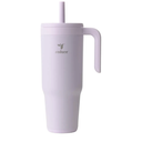 REDUCE Chiller Vacuum Insulated 40 oz Tumbler with Spill-Proof Silicone Straw - Sustainable Tritan Lid with Water Intake Markers - Soft Sit Base Travel Mug - Dishwasher Safe - Gentle Lavender