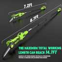 2 in 1 Pole Saw 6 inch with Mini Chainsaw, 2 21V 4.0Ah Batteries, Extending Pole, Angled Head, Electric Pole Chainsaw for Tree Trimming, Lightweight, Brushless Motor, Tool-Free Chain Tension