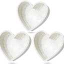 8 Inch Heart Shaped Cake Pans Large Heart Cake Pan Nonstick Silicone Molds for Baking Set of 3 (Cream)