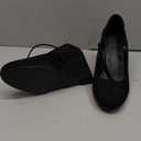 Coutgo Womens Wedge Pumps Dressy Mary Jane Shoes Comfort Wedges Closed Toe Ankle Strap Heeled Shoes (8.5, Black)
