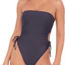 Sports Illustrated Women's Strapless One Piece W/Adjustable Side Cutouts (Medium)