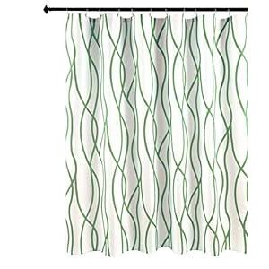 Biscaynebay Textured Fabric Shower Curtain 72x72 Inch, Sage Printed Striped Linen Modern Hotel Luxury Quality Cloth Bathroom Curtains Machine Washable