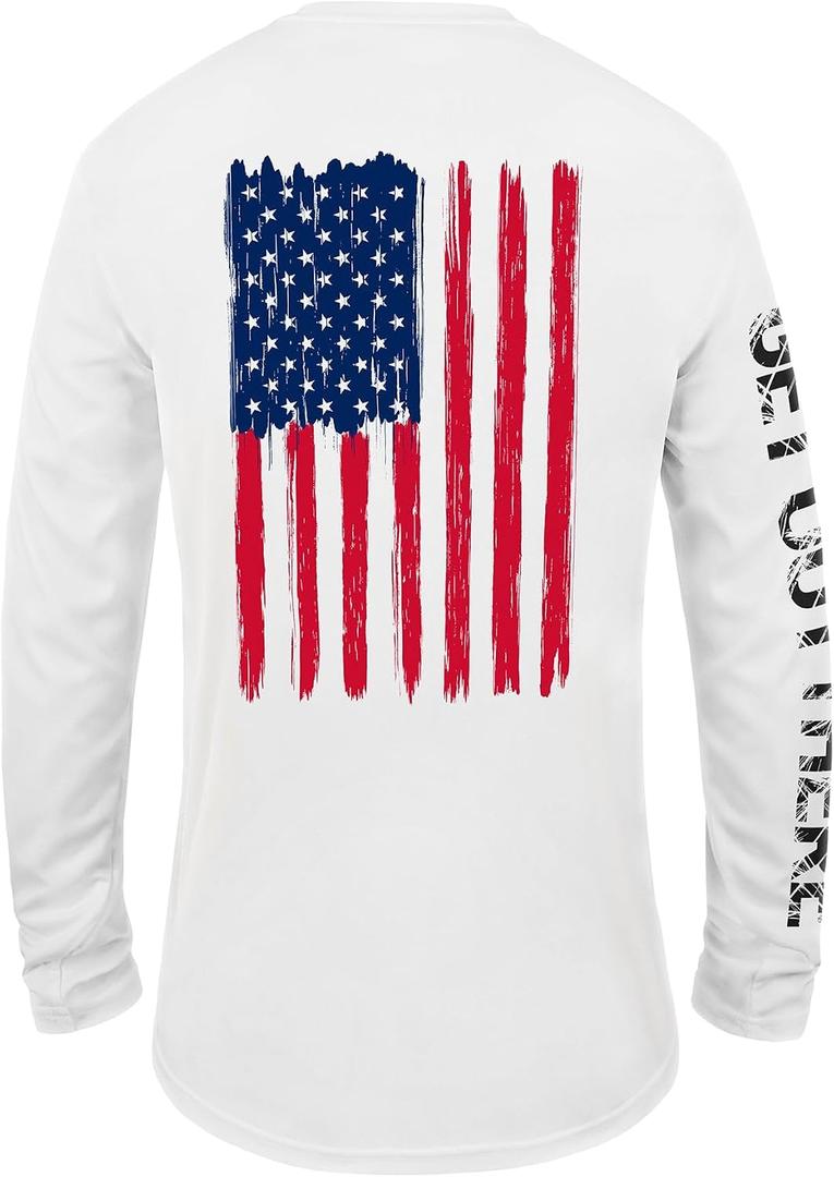 UPF 50+ Fishing T Shirts for Men Women Long Sleeve - UV Sun Protection (White, L)