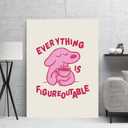 Pink Dog Wall Art - Motivational Positive Affirmations Quote Poster, Cute Animal Print for Kids Bedroom & Nursery Decor, Inspirational 'Everything is Figureoutable' Artwork (30X45cm Framed, colorful)