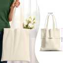 MOLOVA 1-200 Pack Premium Canvas Reusable Tote Gift Bags,Made of Natural Canvas with Handle,Work,DIY,Shopping(1 Pack)