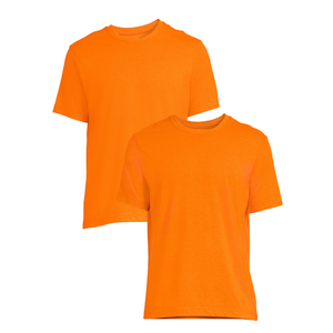 Athletic Works Mens Polymesh T-Shirt , 2-Pack, Orange(Medium)