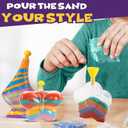 Create Your Own Magic Sand Art Glitter Activity | Glow in the Dark Colored Custom Sand Kits for Kids - Includes 12 Bottles, Funnels, Sticks, 60 Bags of Colorful Sand | DIY Arts and Crafts (12 Pack)