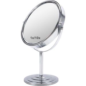 Schliersee 10X Magnifying Makeup Mirror, 8 inch Double Sided Tabletop Mirror, 1X/10X Magnification Standing Swivel Desk Mirror for Dresser Bathroom Bedroom, for Women Girl Gifts