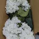 Daynight 4 Pcs Hydrangea Artificial Flowers Outdoor Silk Bouquets, UV Resistant Faux Hydrangeas Flowers for Table Vase Centerpieces Outside Party Wedding Baby Shower Home Outdoor Decor (4, White)