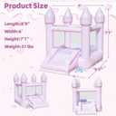 PVC Bounce House, Bounce House for Kids 3-6 with Blower & Slide, Pink Bouncy Castle for Toddlers 1-3 Indoor Outdoor, 8.9ft L x 6ft W x 7.1ft H, Nice Bouncy House for Your Party