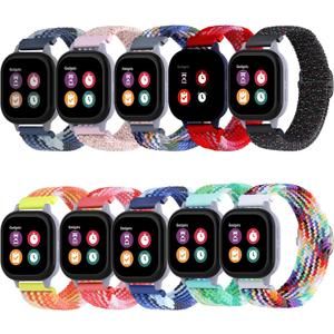 10 Pack Compatible for Gizmo Watch 3 2 1/Gabb Watch 3 2 1/SyncUP Nylon Watch Band - Slider Buckle Braided Breathable Stretchy Strap Wristbands (10 colors-B#)