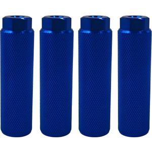4Pcs Bike Pegs Aluminum Alloy Anti-Slip Bicycle Foot Pegs for BMX Mountain Bike Cycling Rear Stunt Pegs Fits 3/8 inch Axles Easy Install (Blue)