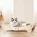 Oroonoko Cat Scratcher Bed for Indoor 2-in-1 Sisal Scratching Bed with Easy Assembly, Non-Tip Wood Base, Large Cat Bed & Scratch Pad (2-in-1 scracher Bed)